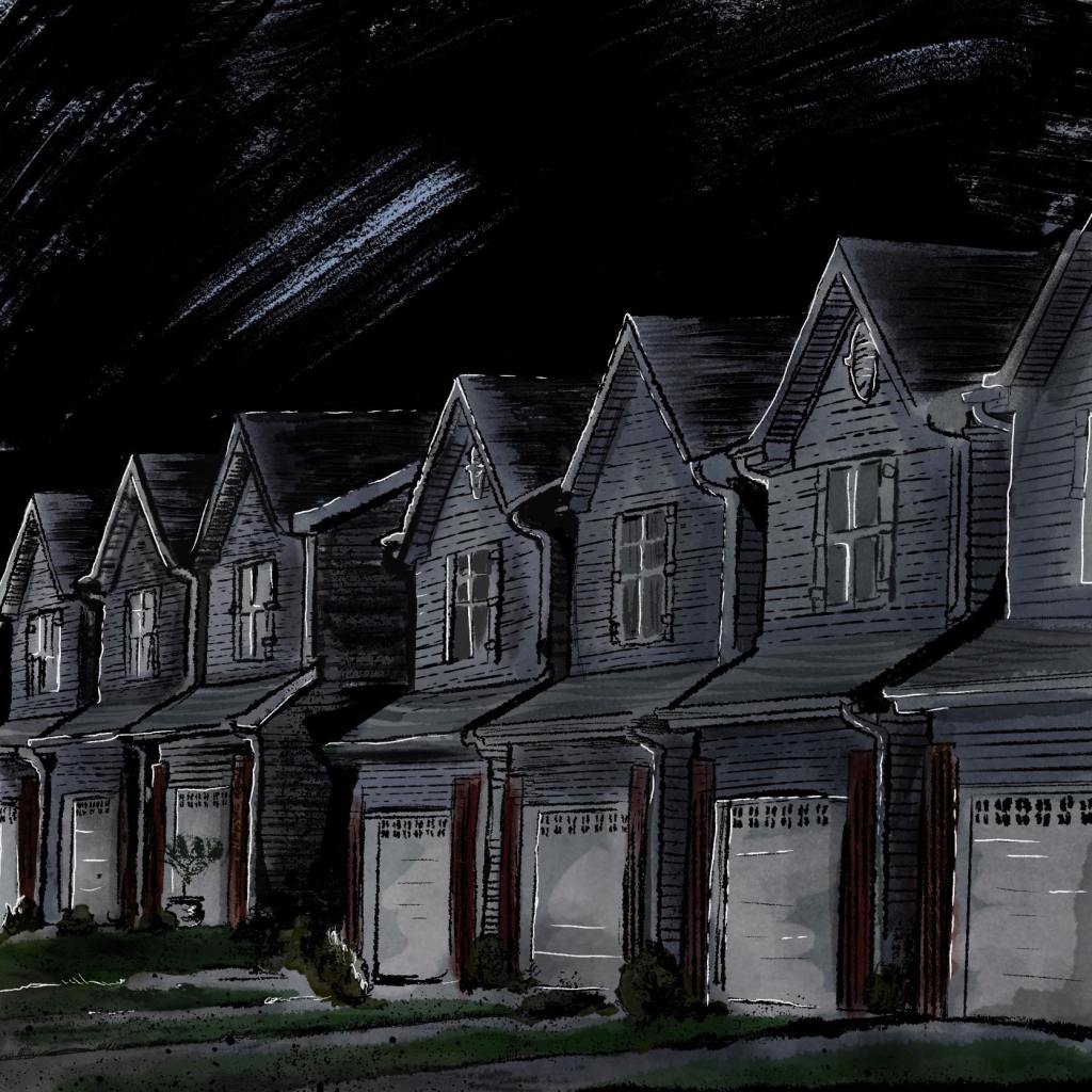 A row of middle class houses