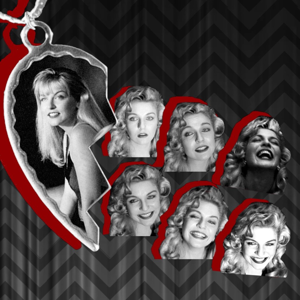 Pictures of Laura Palmer in various states of distress and joy.